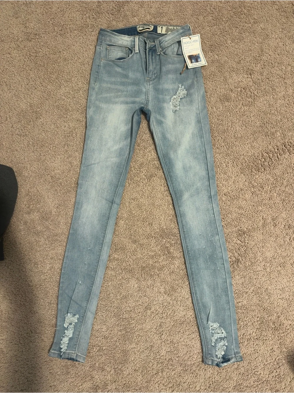 Indigo Rein Light Blue Distressed Skinny Jeans